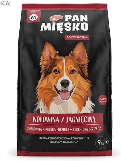 9kg Dry Food for Adult Dogs with Beef and Lamb