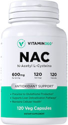 Vitamin360 NAC 600 mg 120 Растителни Капсули