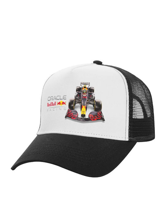 Καπέλο Trucker Λευκό-μαύρο Redbull Racing Team F1 One Size