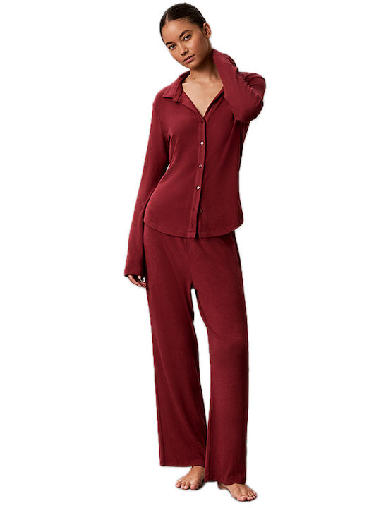 Calvin Klein Winterliches Damen-Pyjama-Set in B...