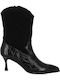 Black Leather Women's Ankle Boots