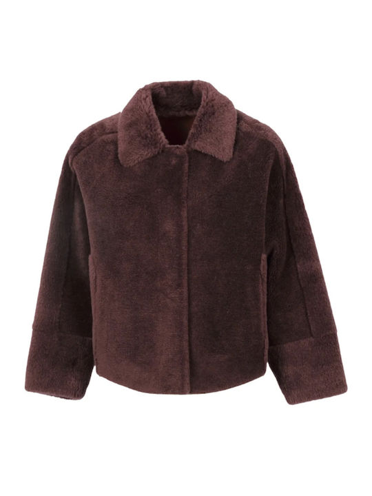 Jachetă Damă Reversibilă de Iarnă Bordo