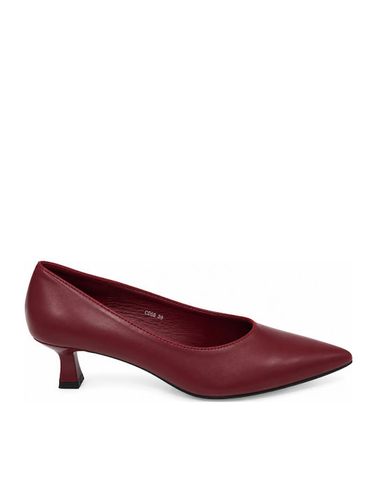 Mid Heel Pumps Burgundy WS-G650-27HH-BURGUNDY