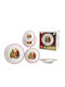 ArteLibre Set of White Porcelain Christmas Dinnerware, 18 Pieces