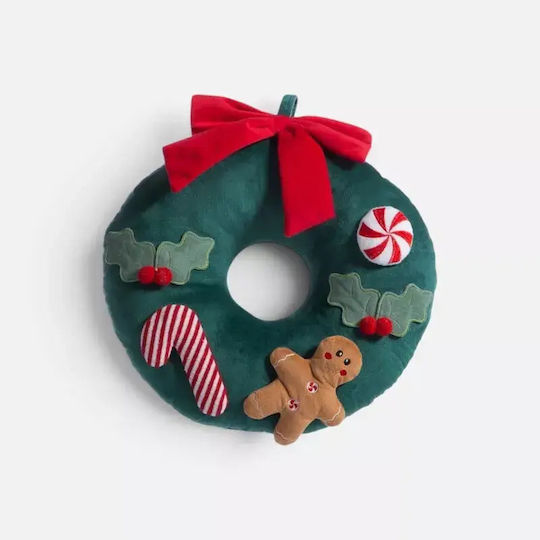Nef-Nef Homeware Коледен Donut Коледна Декоративна Възглавница Зелен
