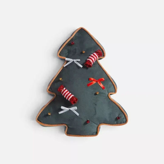 Nef-Nef Homeware Pol.chrs Tree Weihnachtliches Dekokissen Baum Grün 40 x 40 cm