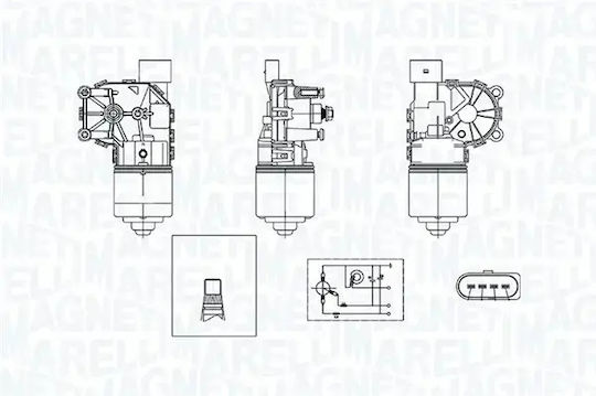 Magneti Marelli Windshield Wiper Motor 064376090010