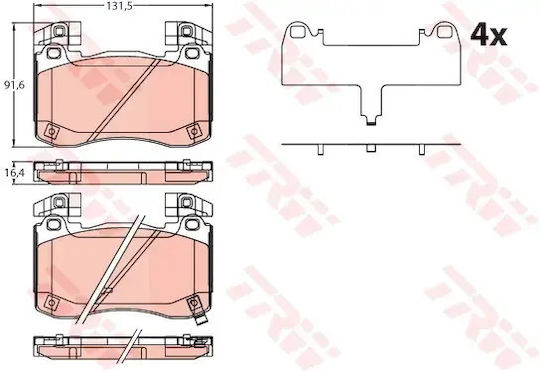 Brake Pad Set Disc Brake Trw Gdb2254