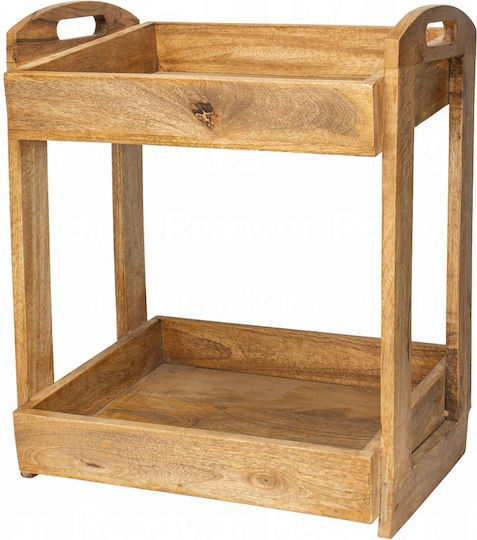 e-exoplismos Buffet-Ausstellungsständer aus Mangoholz mit 2 Ebenen 37,5 cm