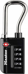 Master Lock Steel Combination Shackle Padlock with TSA Certification 14 mm Black