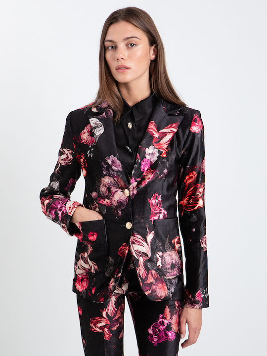 Toi&Moi Γυναικείο Βελούδινο Σακάκι Floral