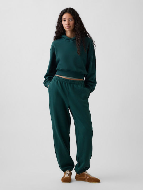 GAP Jogginghose mit Bündchen aus Fleece Dunkelgrün