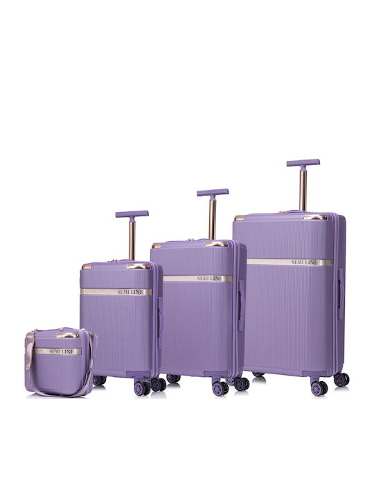 Semi Line Βαλίτσες Ταξιδιού Σκληρές Purple Σετ 3τμχ