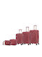 Semi Line Hard Burgundy Travel Suitcases Set of 5 Pieces