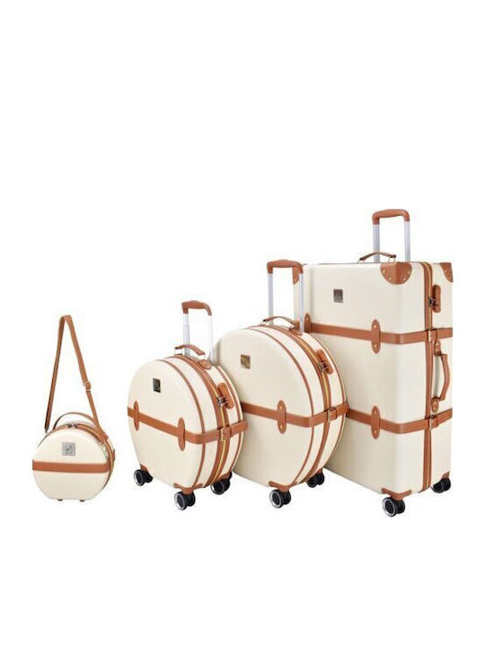 Semi Line Βαλίτσες Ταξιδιού Σκληρές Beige + Brown Σετ 3τμχ