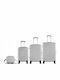 Semi Line Hard Travel Suitcases Gray Set of 3 pcs