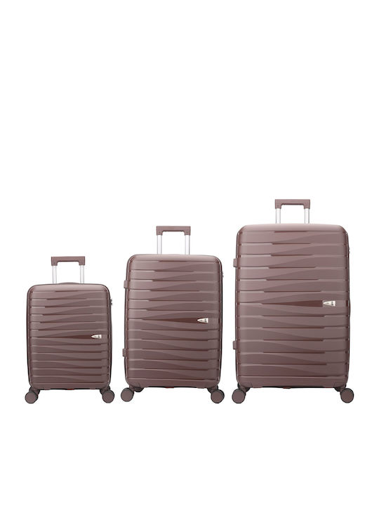 Semi Line Hartschalenkoffer Braun 3-teiliges Set